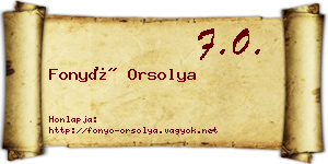 Fonyó Orsolya névjegykártya